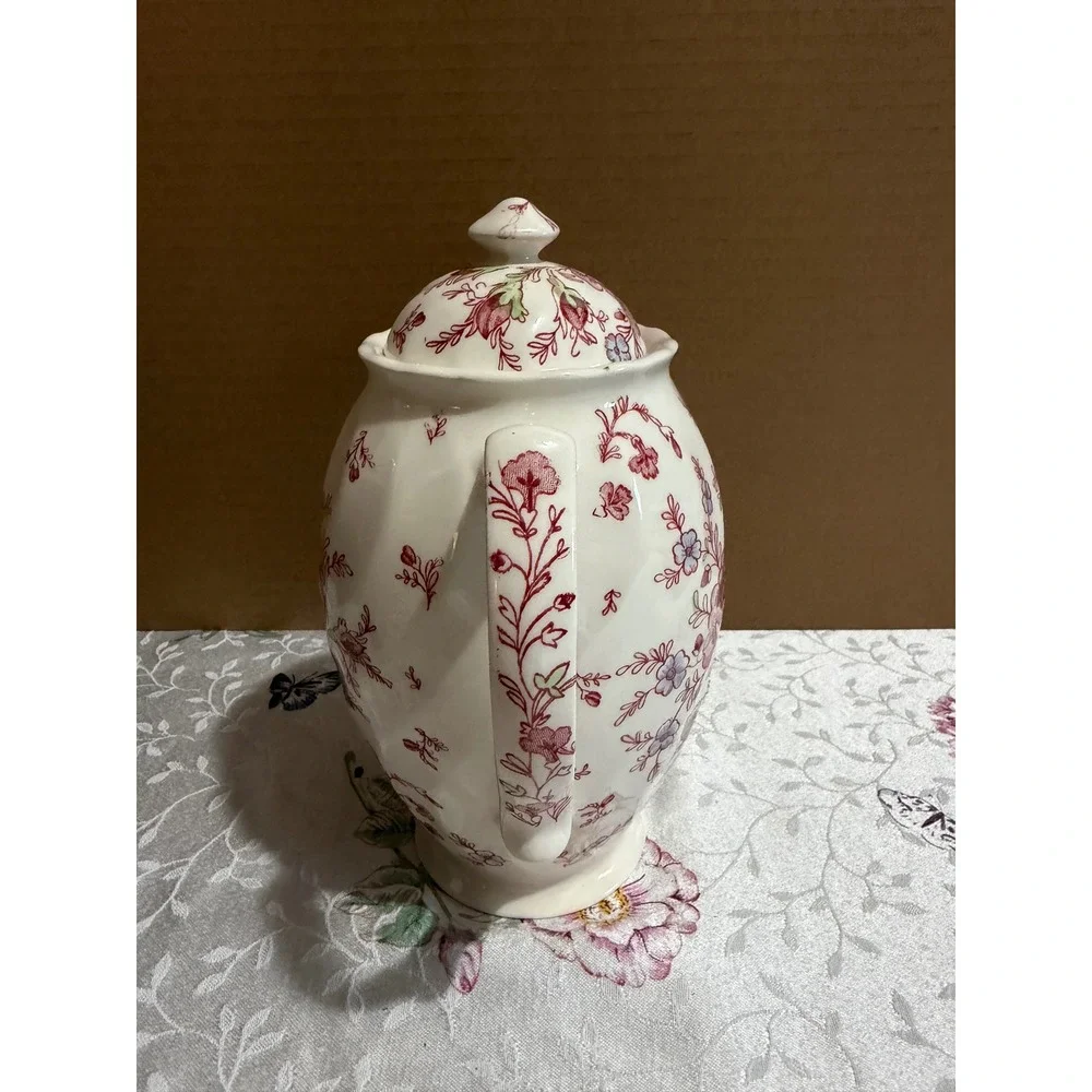 Johnson Brothers Rose Chintz Pink Coffee Pot 2.5 Pint Made in England Floral